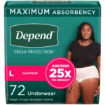 Large Maximum Absorbency Depends Fit Flex Underwear